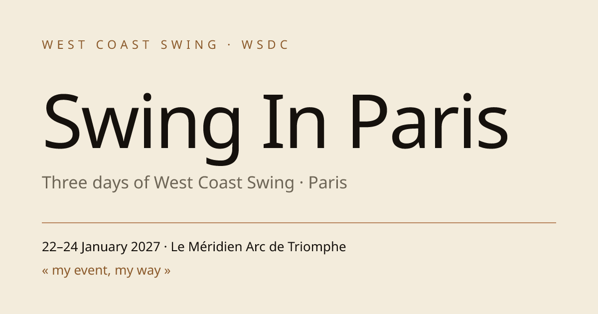 Swing In Paris · West Coast Swing · 22-24 January 2027